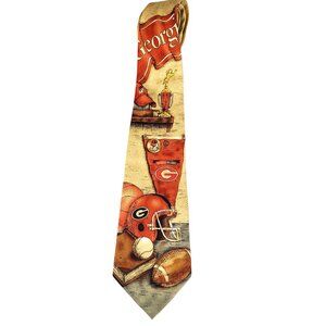 Collegiate UGA Georgia Bulldogs Eagles Wings Necktie Tie Football Sports Silk